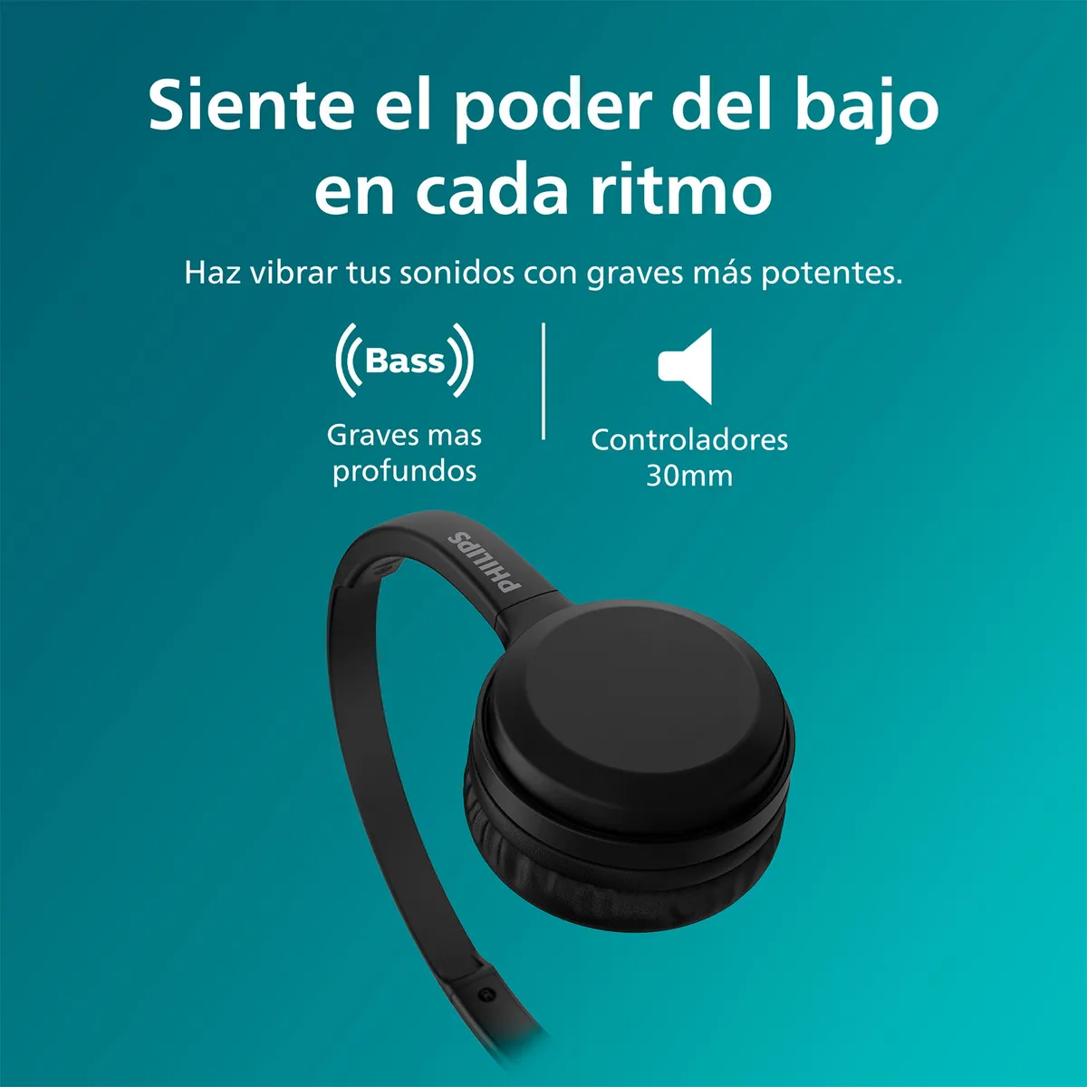 PHILIPS - Audífonos Headband Bluetooth TAH1108BK