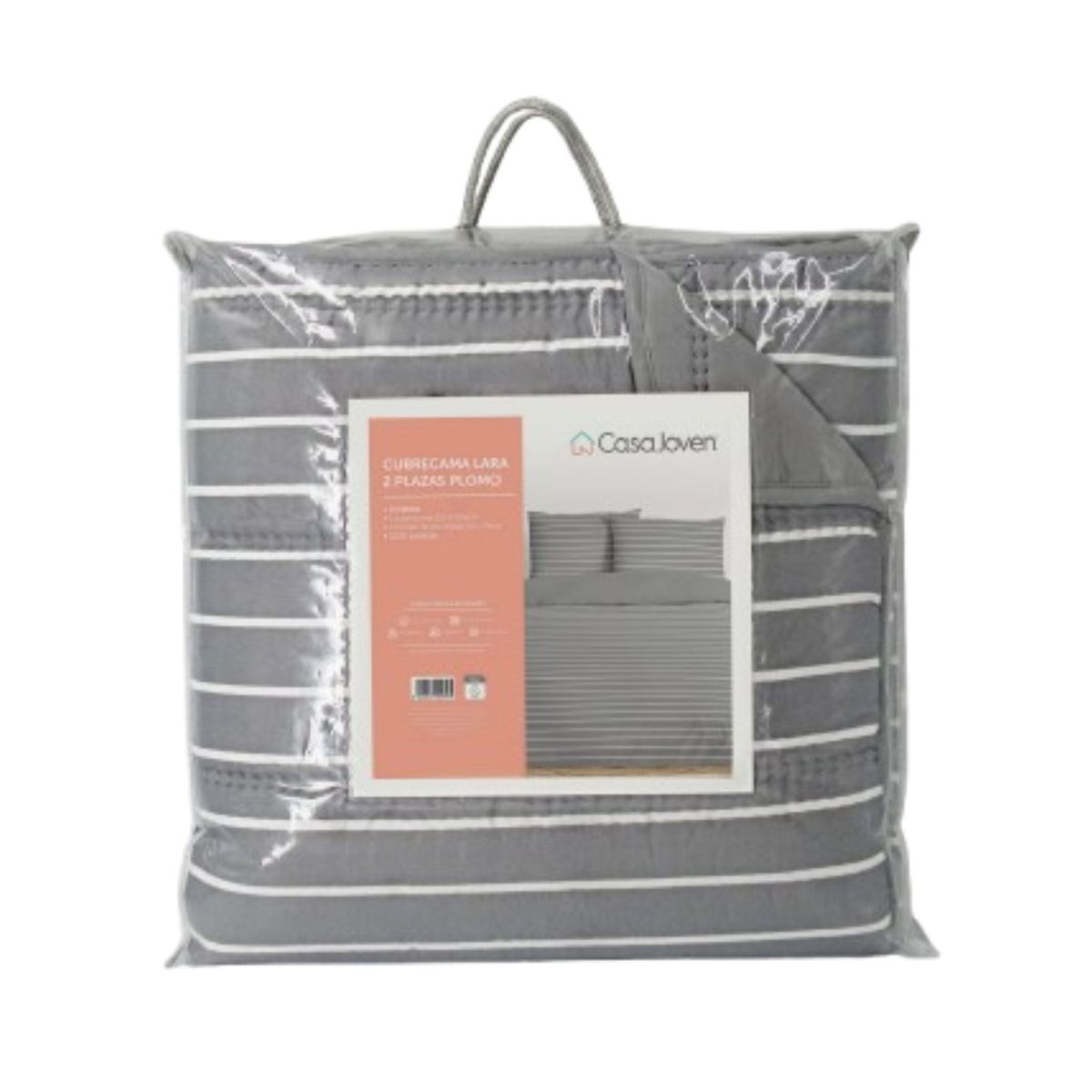 CASA JOVEN - Cubrecama Lara 2 Plazas Plomo