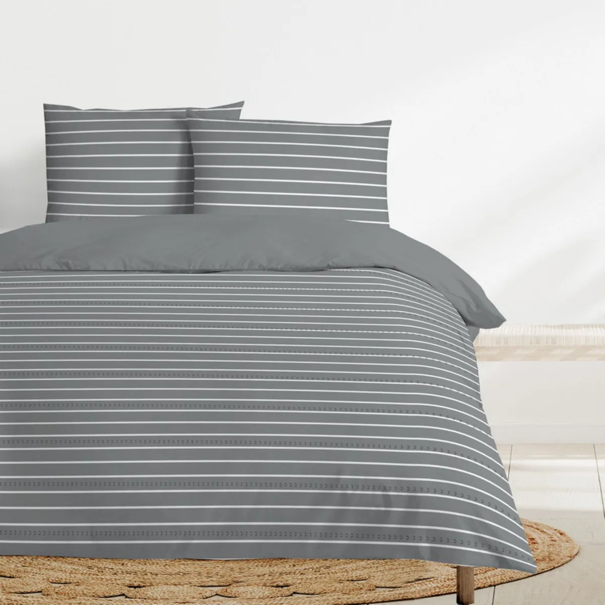 CASA JOVEN - Cubrecama Lara 2 Plazas Plomo