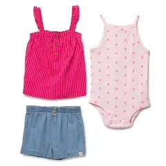 REDWOOD - Conjunto 3P Body Short Chambray