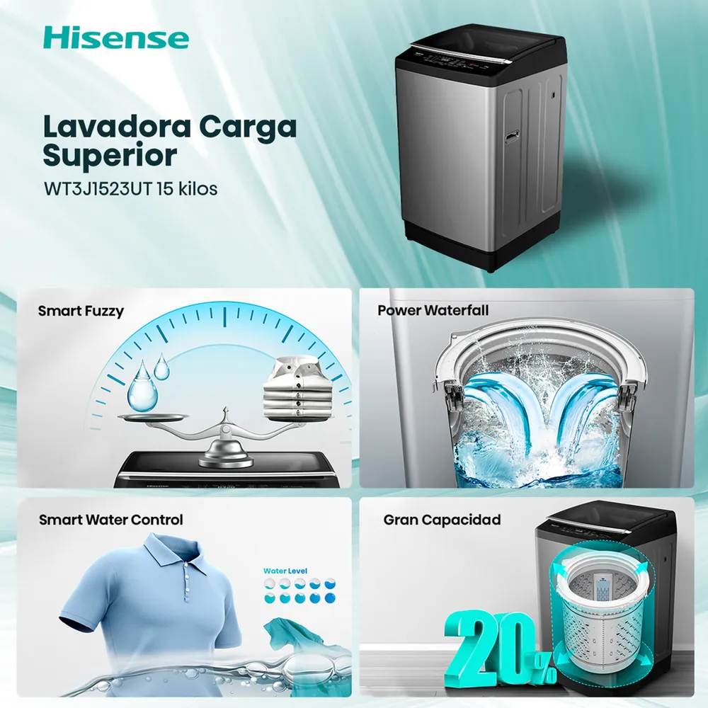Hisense WT3J1523UT 15 kg Titanium Grey, foto 3
