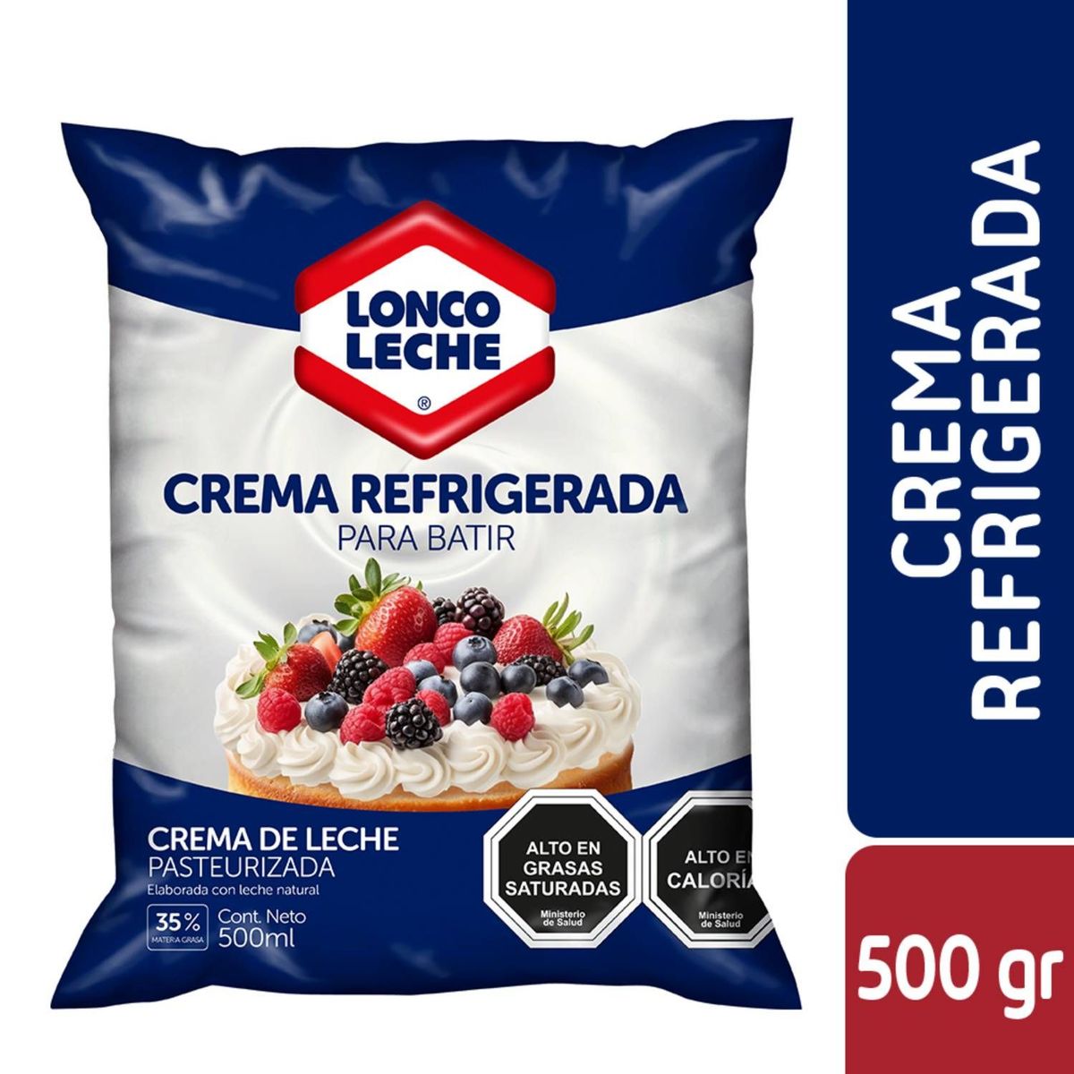 LONCOLECHE - Crema Refrigerada para Batir Bolsa Loncoleche 500 ml