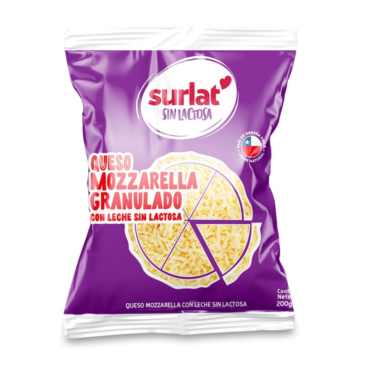 SURLAT - Queso Mozzarella Granulado Sin Lactosa Surlat 200 g