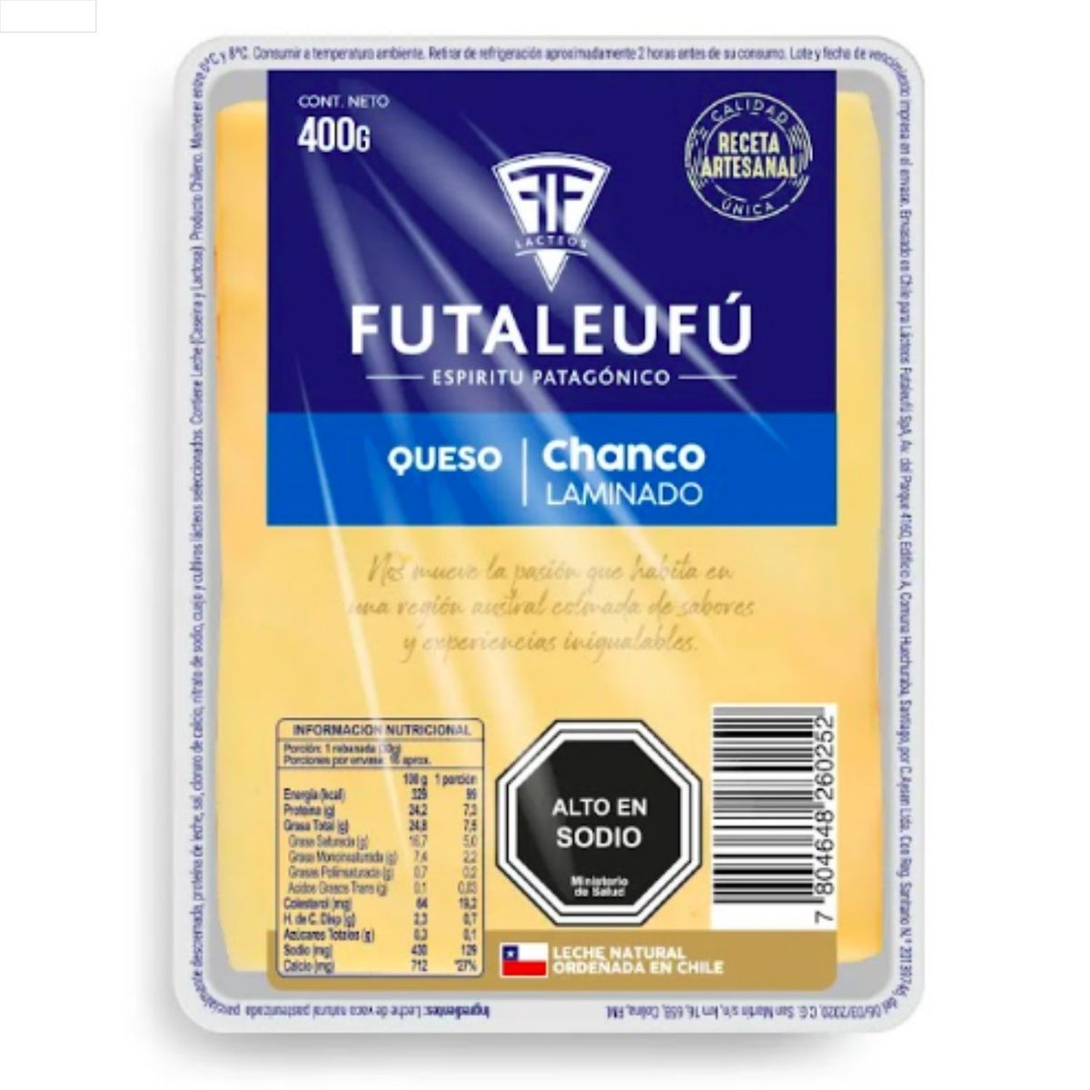 FUTALEUFU - Queso Chanco Laminado Futaleufu 400 g
