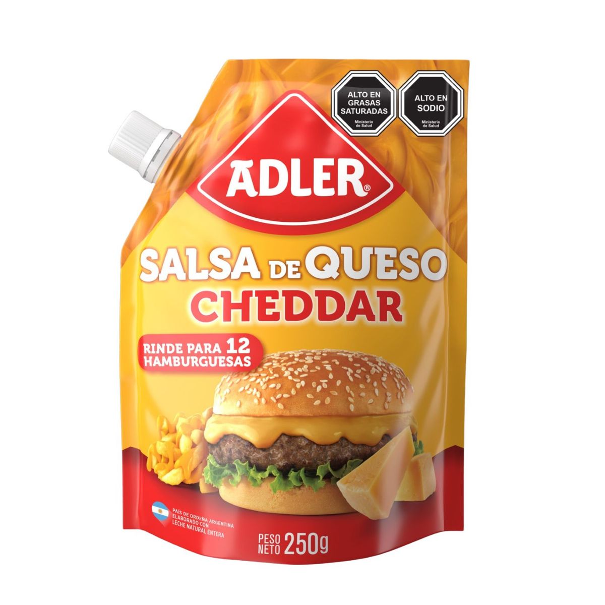 ADLER - Salsa de Queso Cheddar Doypack Adler 250 g