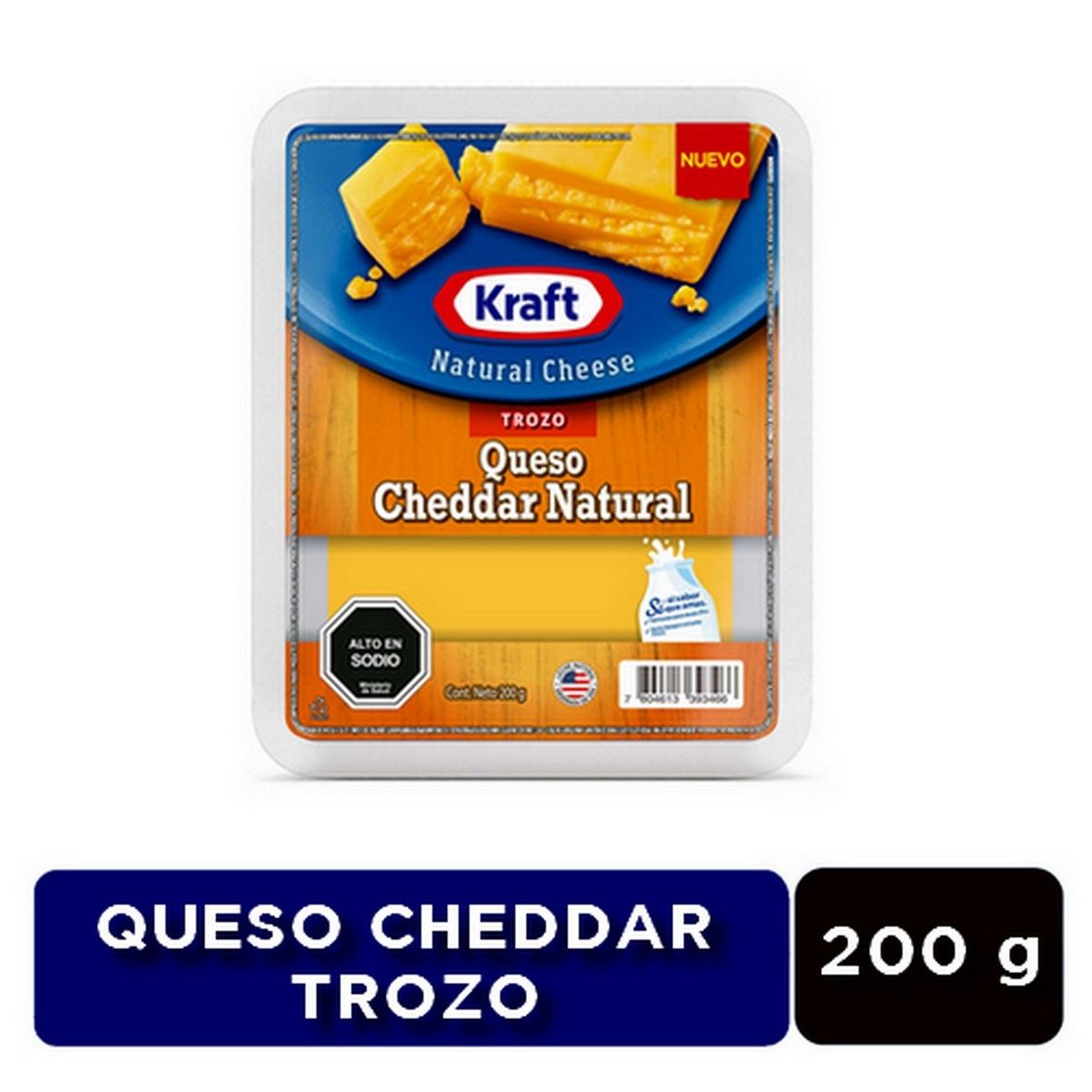KRAFT - Queso Cheddar Trozo Kraft 200 g
