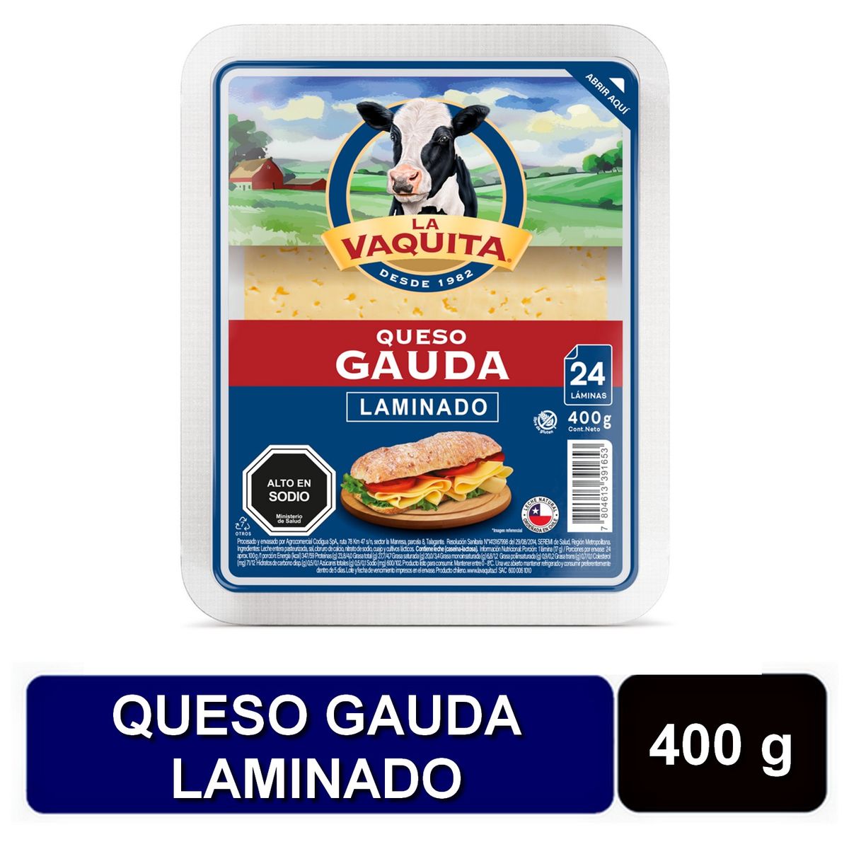 LA VAQUITA - Queso Gauda Laminado La Vaquita 400 g