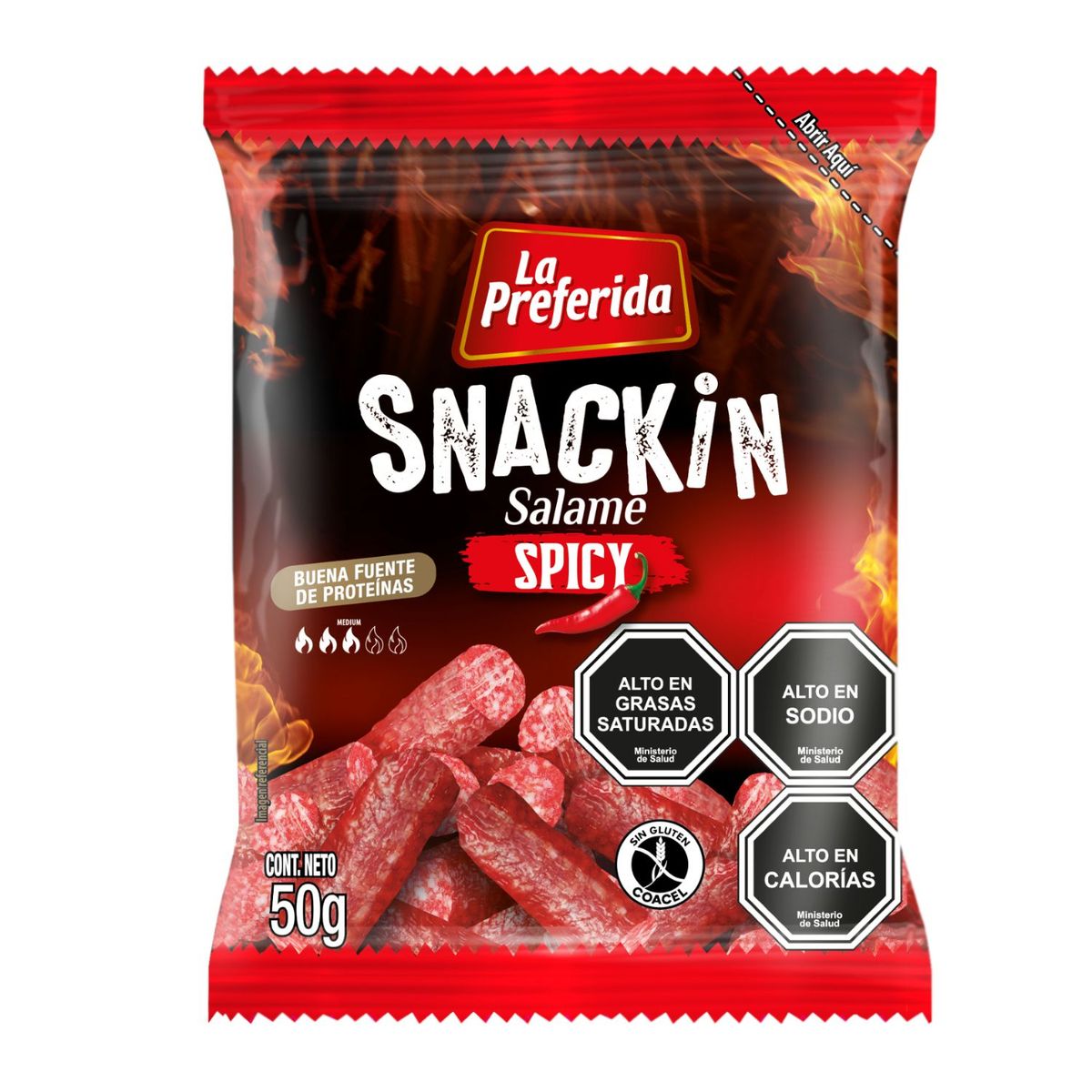 LA PREFERIDA - Snackin Salame Spicy La Preferida 50 g