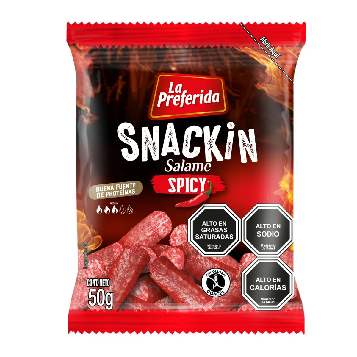 LA PREFERIDA - Snackin Salame Spicy La Preferida 50 g