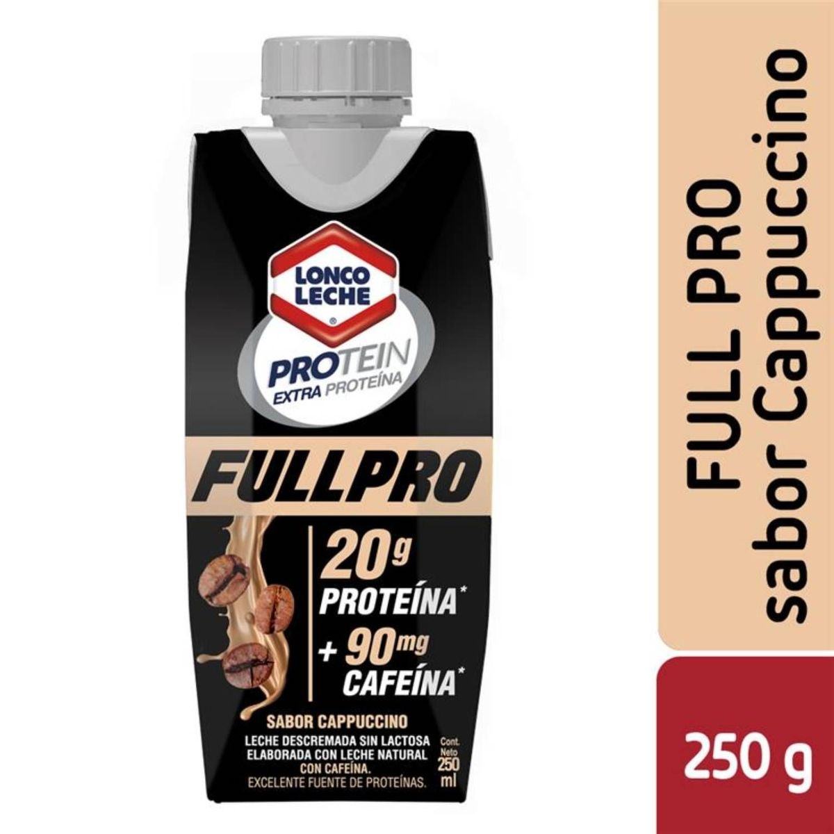 LONCOLECHE - Leche Descremada Full Proteína Sabor Cappuccino Loncoleche 250 ml