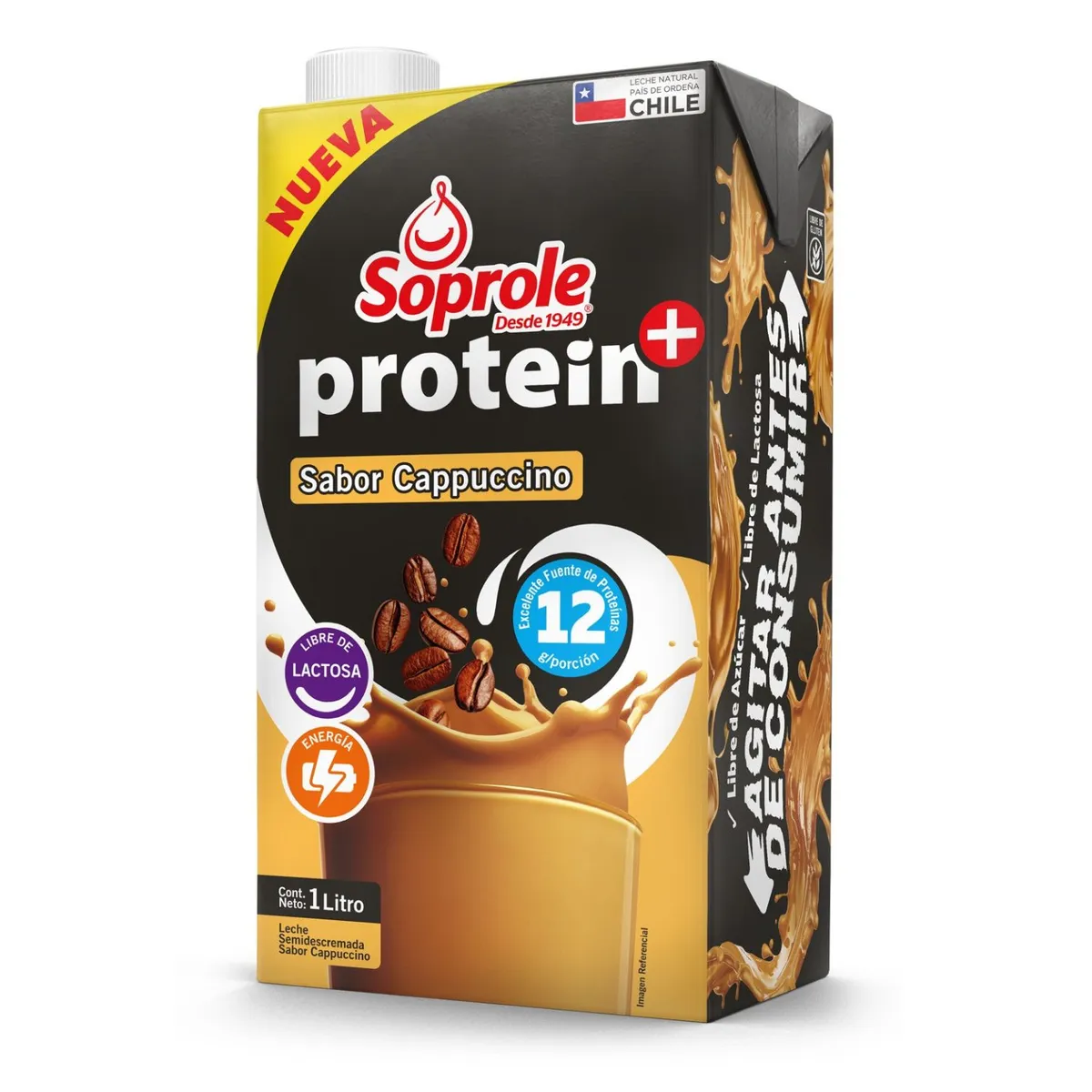SOPROLE - Leche Semidescremada Proteín Sabor Cappuccino Soprole 1 L