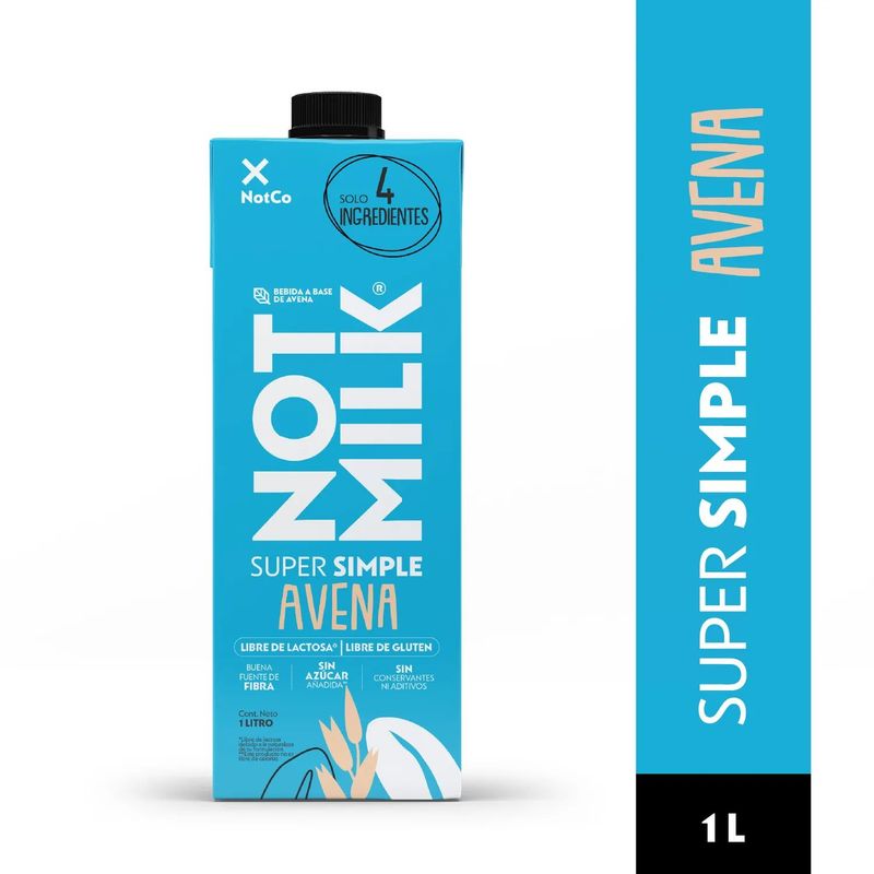 NOT MILK - Bebida Vegetal Súper Simple Avena Not Milk 1 L