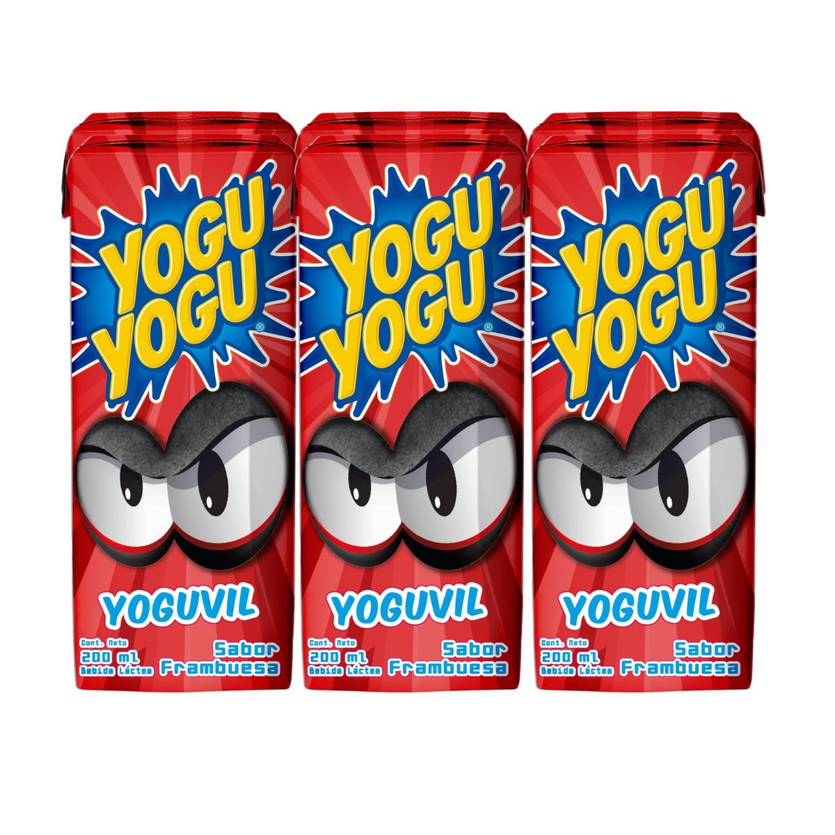 YOGU YOGU - Pack Bebida Láctea Yogu Yogu Sabor Frambuesa 6 x 200 ml