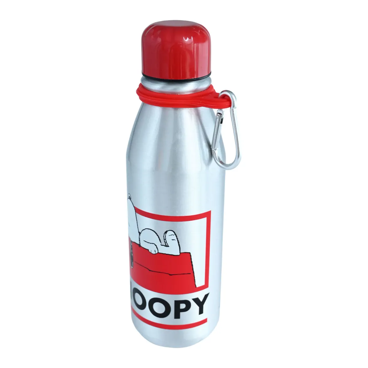 SNOOPY - Botella Metálica Con Hook Snoopy Rojo