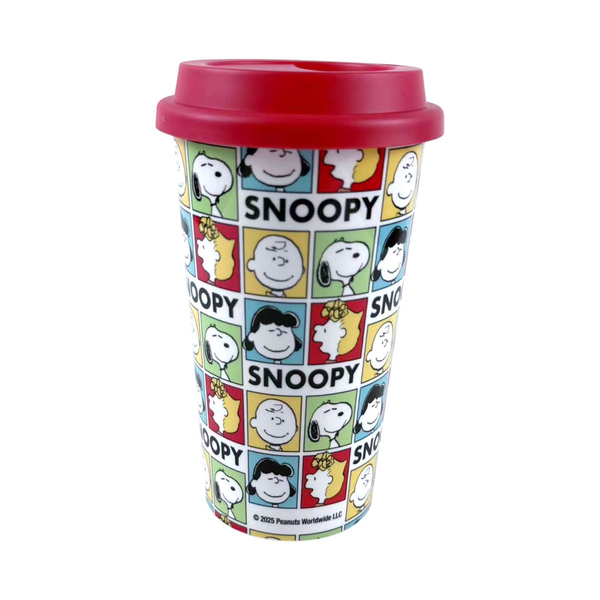 SNOOPY - Vaso Con Tapa Snoopy Rojo