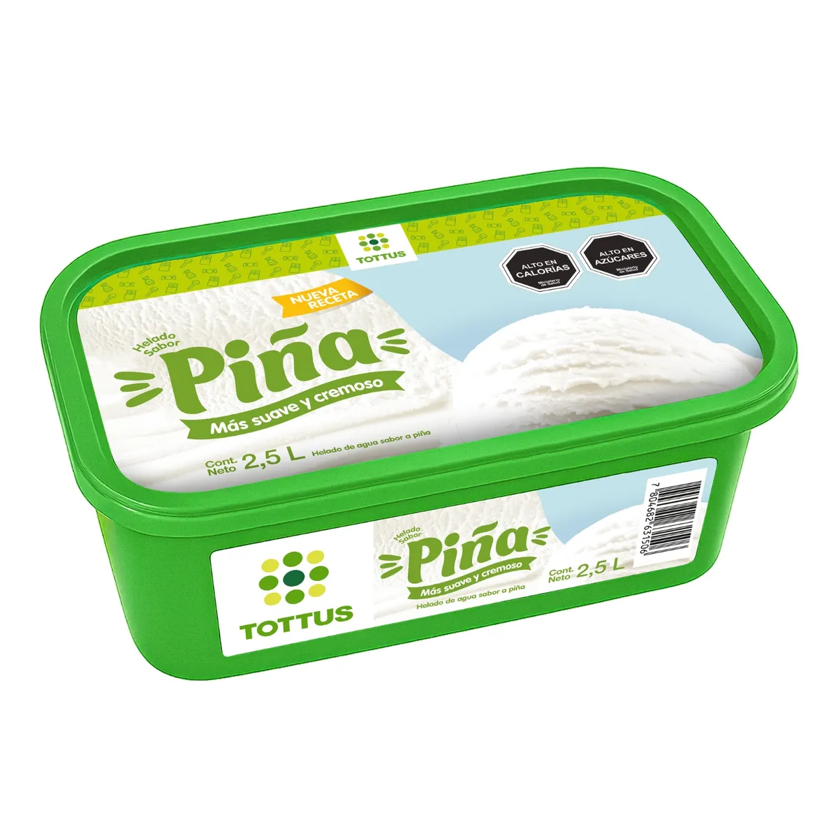 TOTTUS - Helado de Agua Sabor Piña Cassata Tottus 2.5 L
