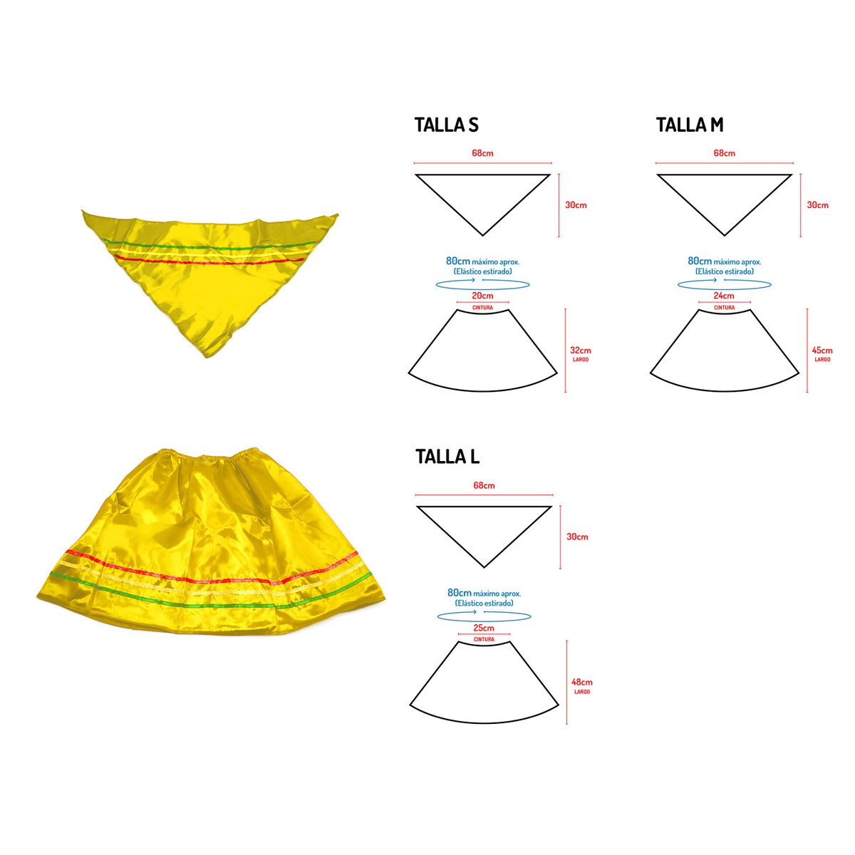 FECO - TRAJE NORTINO MUJER AMARILLO S UN.
