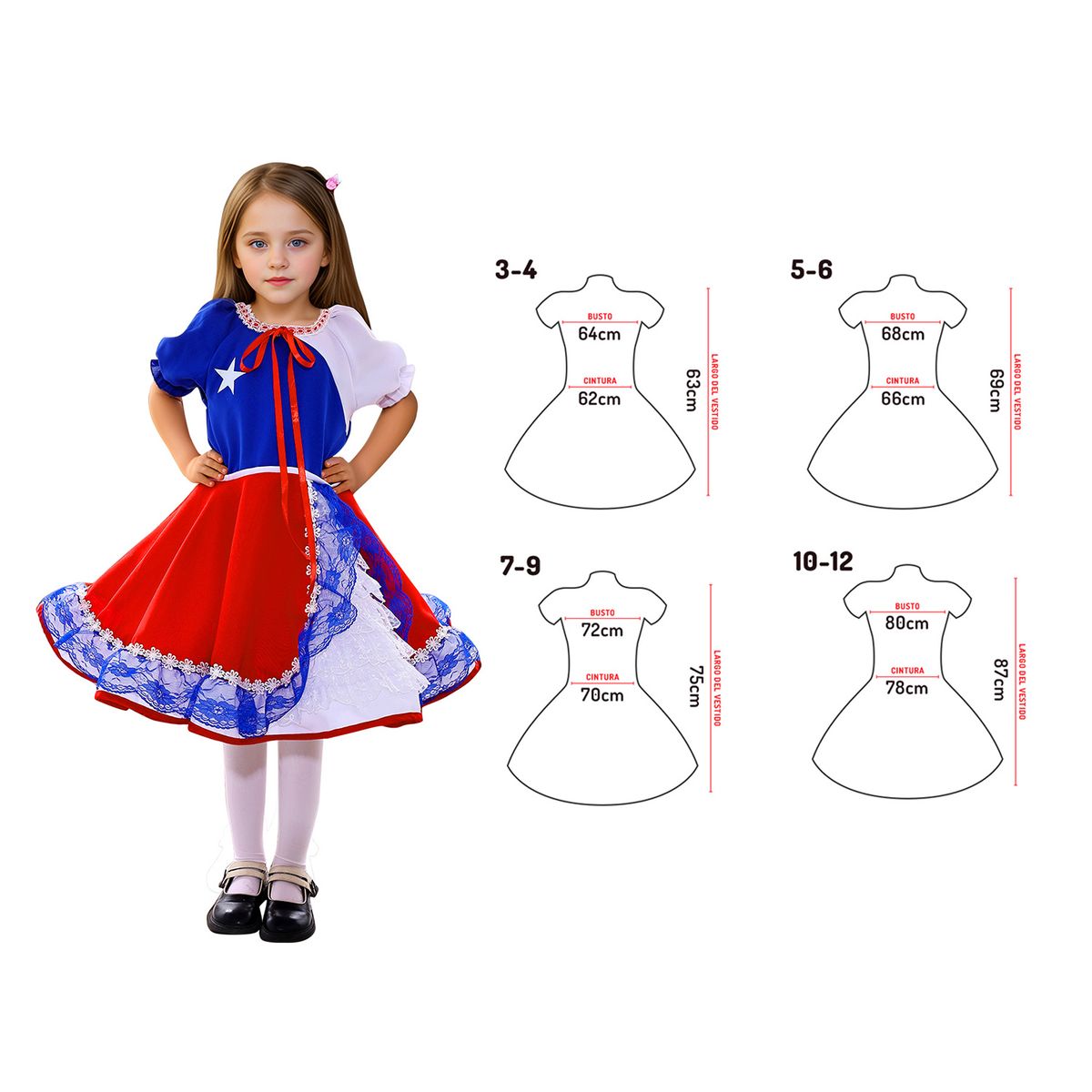 FECO - VESTIDO HUASA CHINITA BANDERA 7-9