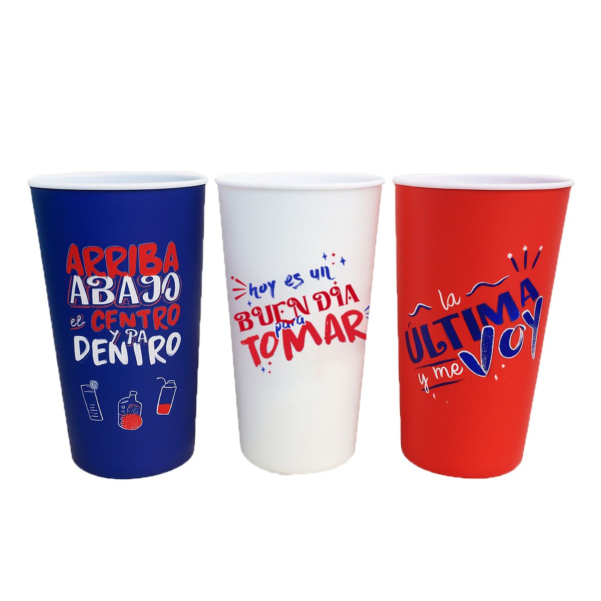 CARNAVAL - VASOS REUTILIZABLES FRASES CHILE