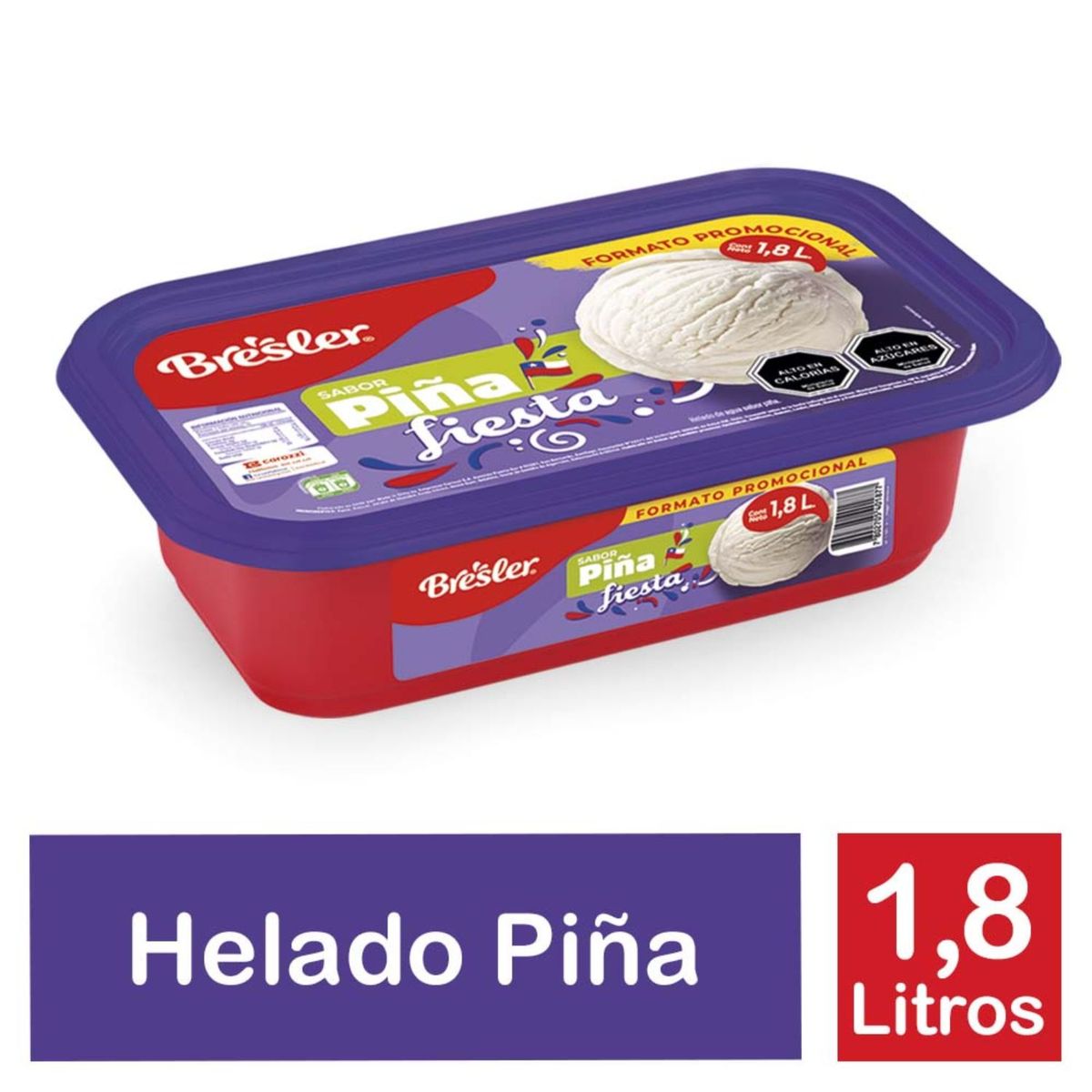 BRESLER - Helado de Agua Sabor Piña Cassata Bresler 1.8 L