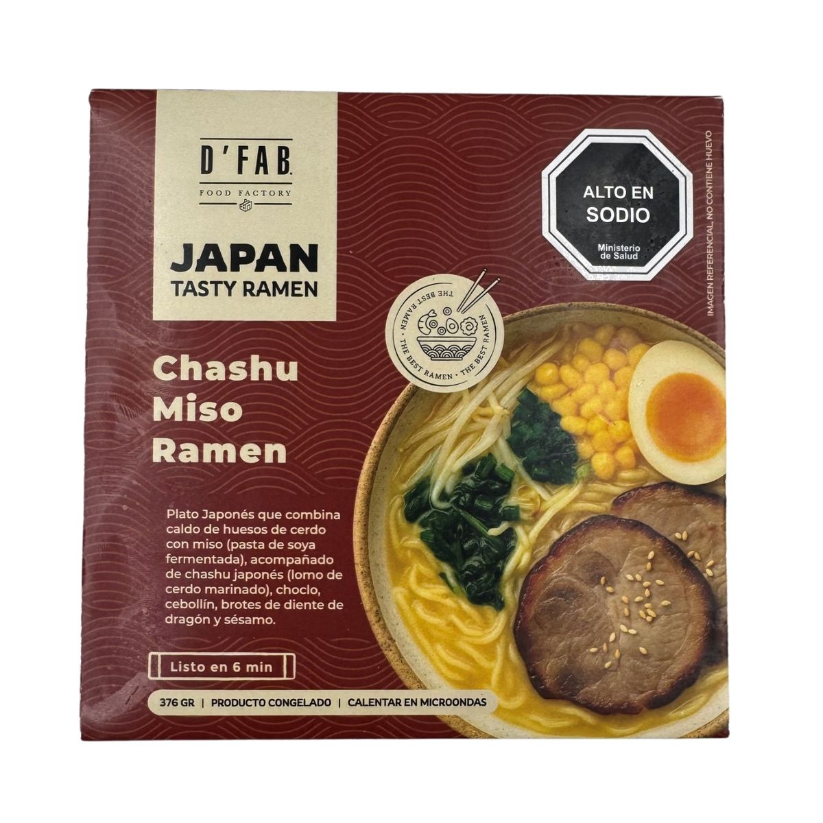  - Ramen Artesanal Chashu Miso Congelado D'Fab 375 g