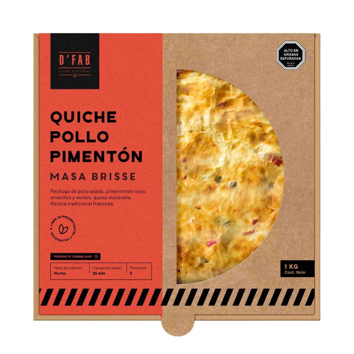  - Quiche de Pollo Pimentón Congelado D'Fab 1 Kg