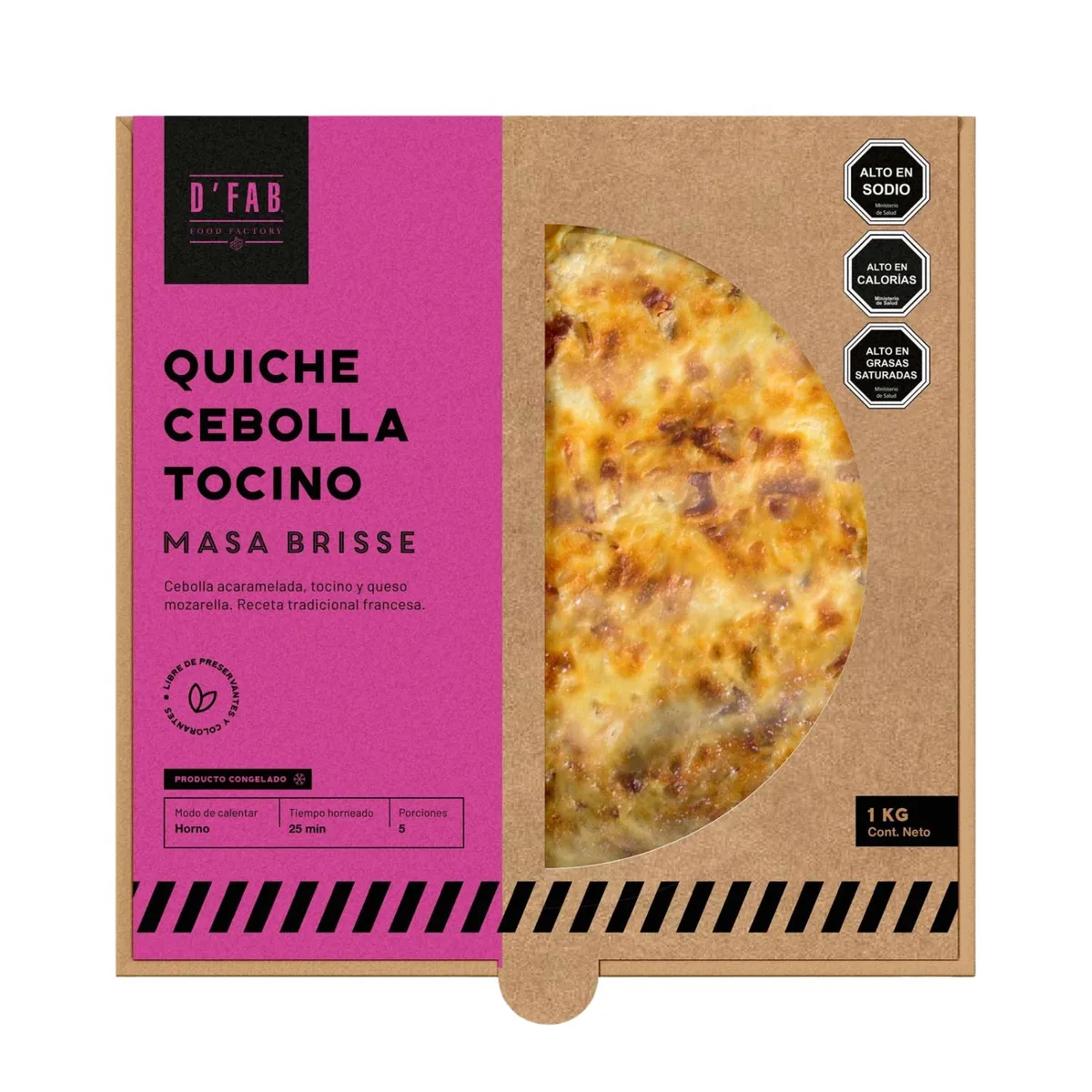 - Quiche de Cebolla y Tocino Congelado D'Fab 1 Kg