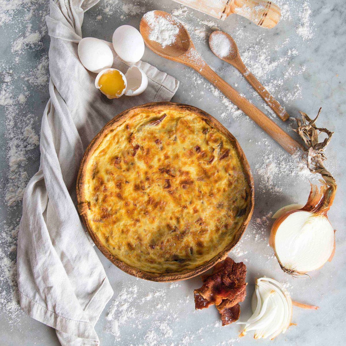  - Quiche de Cebolla y Tocino Congelado D'Fab 1 Kg