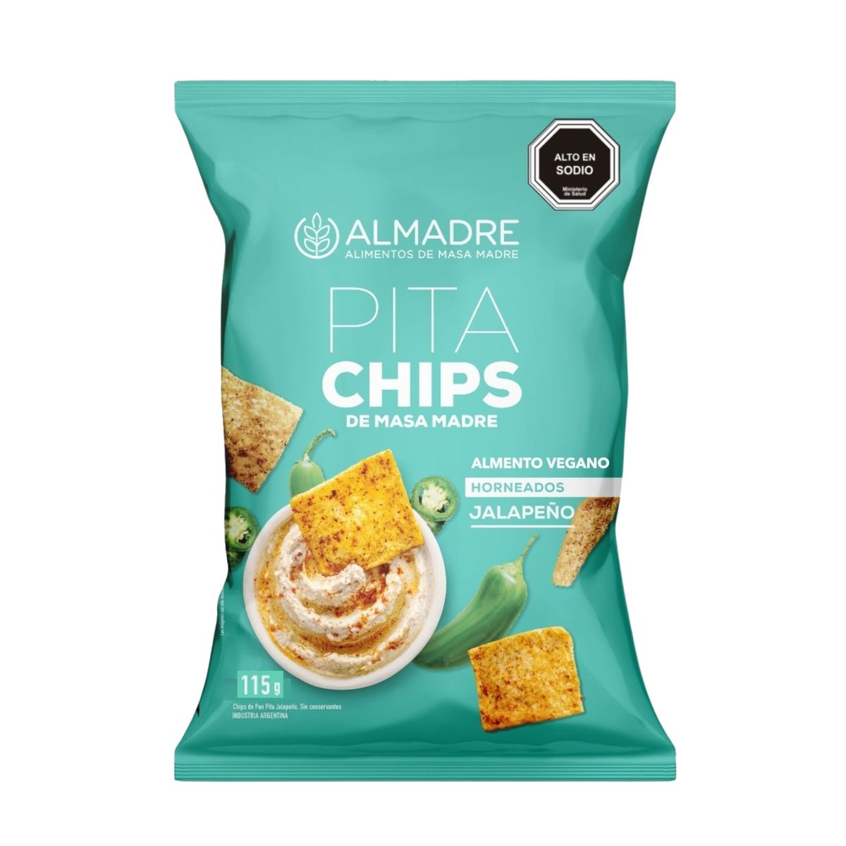 ALMADRE - Pan Pita Chips Jalapeño Almadre 115 g