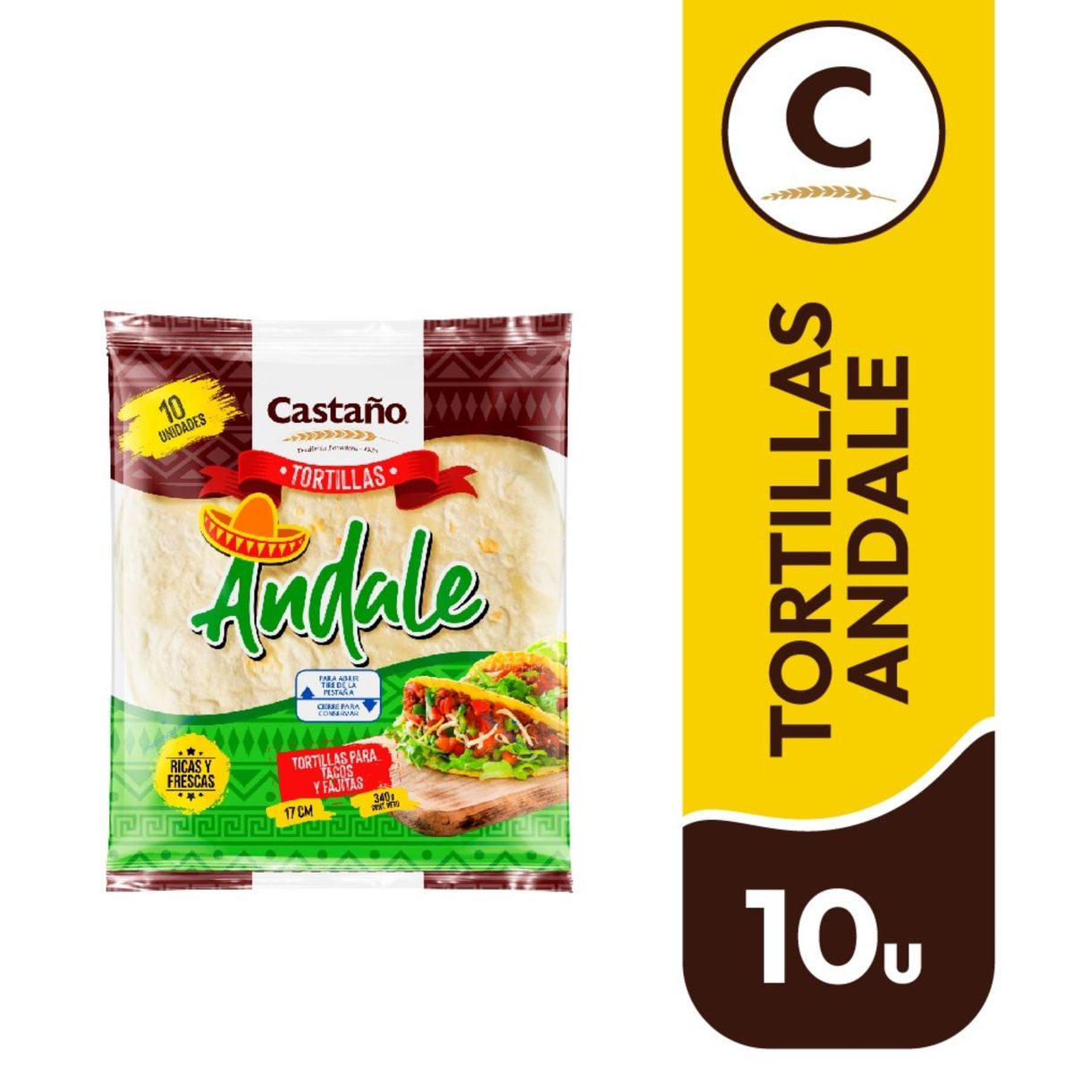 CASTAÑO - Tortillas Andale Tacos y Fajitas Castaño 10 Un