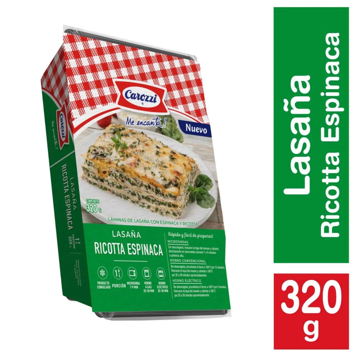 CAROZZI - Lasagña Ricotta y Espinaca Congelada Carozzi 320 g