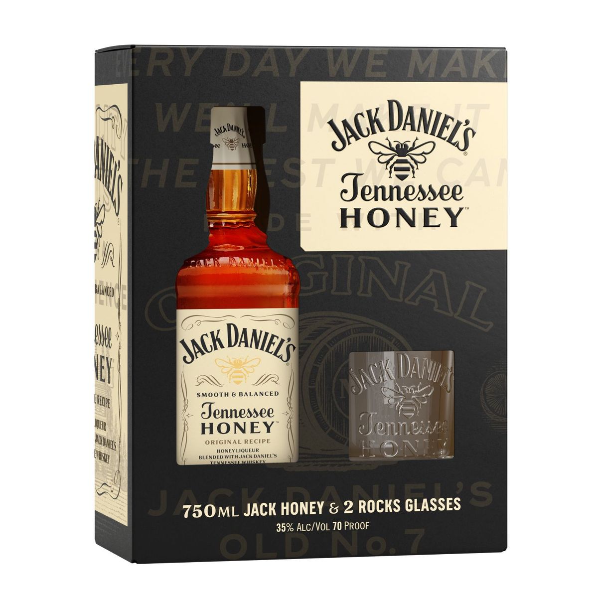 JACK DANIEL'S - Pack Whisky Jack Daniel's Honey 35° 750 ml + 2 Vasos