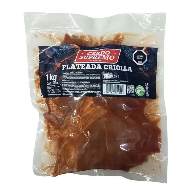 CERDO SUPREMO - Plateada de Cerdo Criolla Al Vacío Cerdo Supemo 1 Kg
