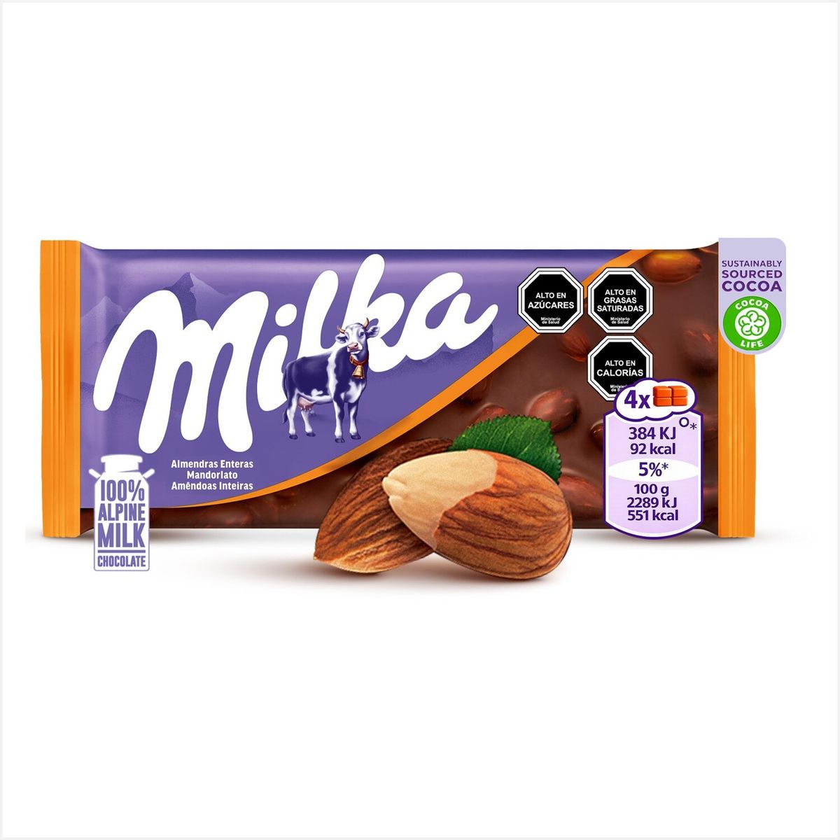 MILKA - Chocolate con Leche Almendras Enteras Milka 100 g