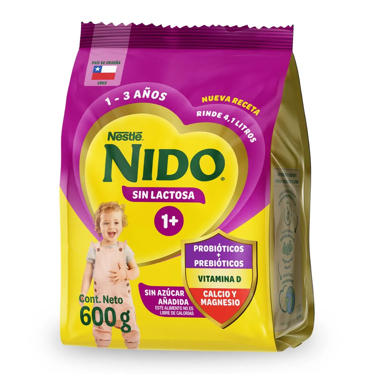 NIDO - Leche en Polvo 1+ Sin Lactosa Nido 600 gr