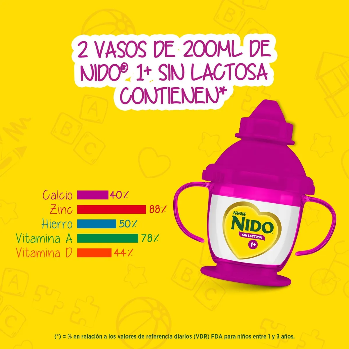 NIDO - Leche en Polvo 1+ Sin Lactosa Nido 600 gr