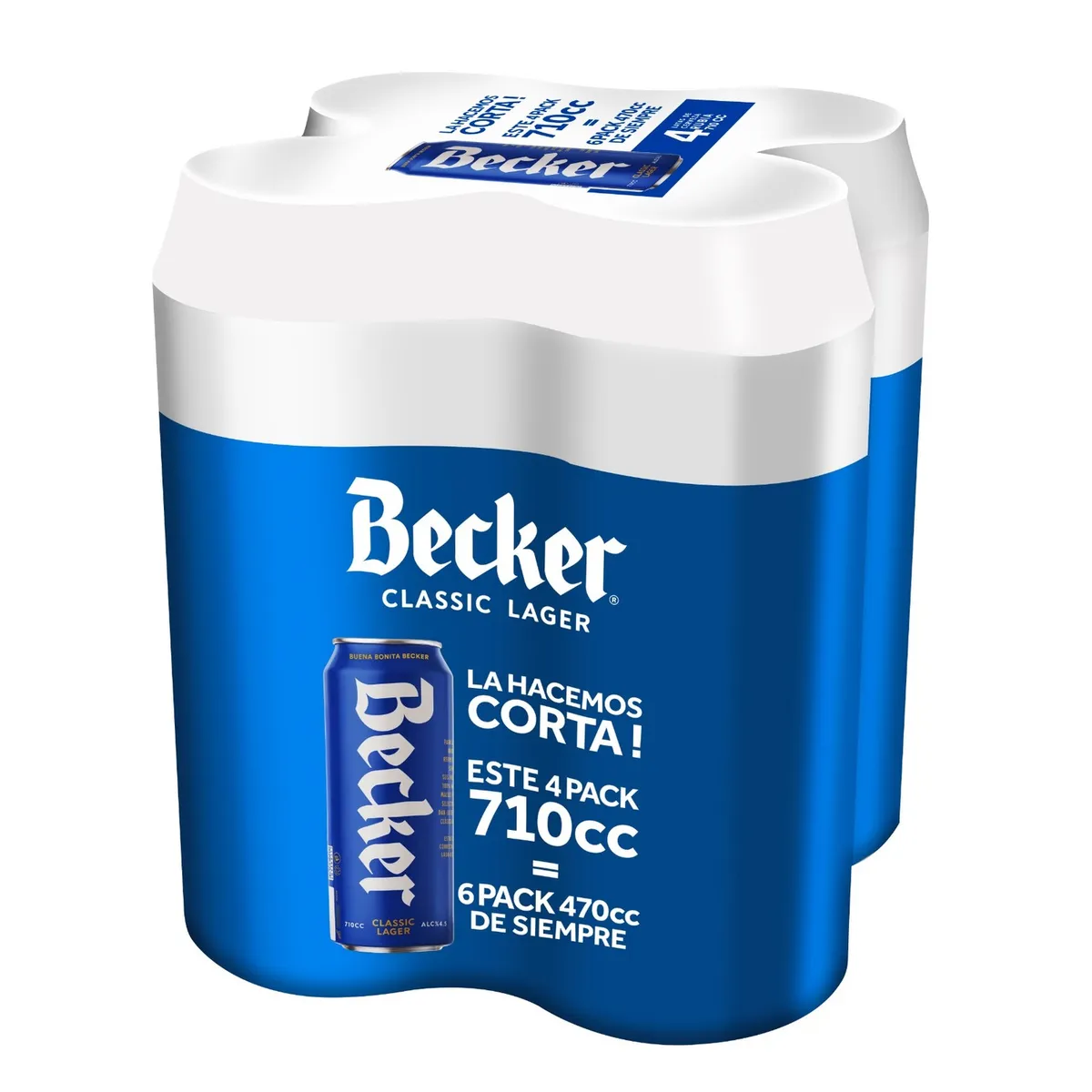 BECKER - Pack Cerveza Becker Classic Lager Lata 4.5° 4 x 710 ml