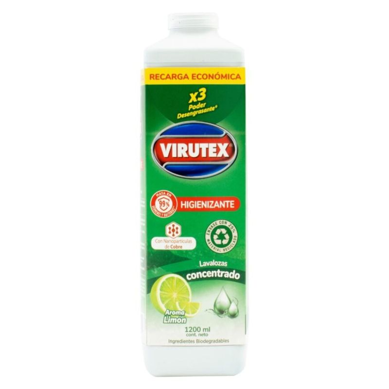 VIRUTEX - Lavalozas Concentrado Higienizante Aroma Limón Virutex 1200 ml