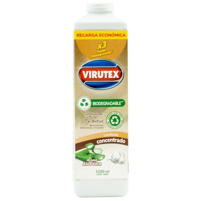 VIRUTEX - Lavalozas Concentrado Botella Aroma Aloe Vera Virutex 1200 ml