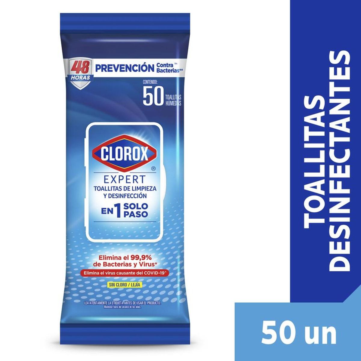 CLOROX - Toallas Húmedas Desinfectantes Clorox Expert 50 Un