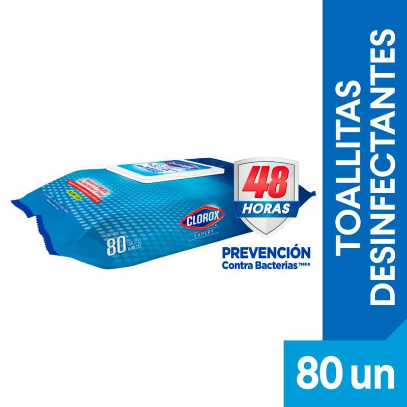 CLOROX - Toallas Húmedas Desinfectantes Clorox Expert 80 Un