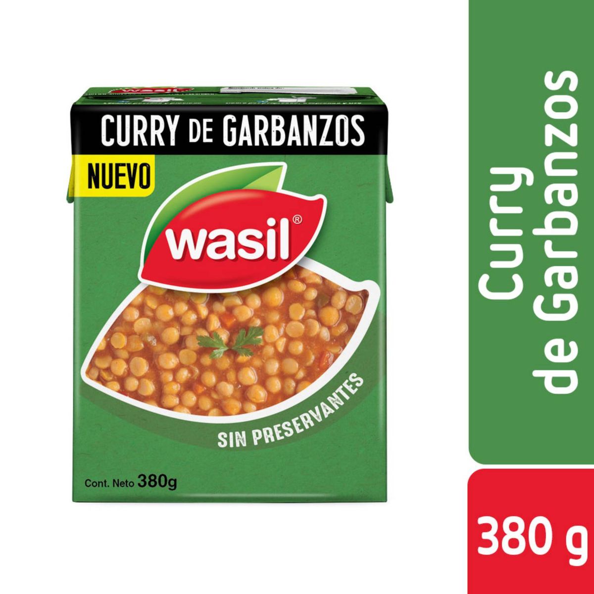 WASIL - Curry Garbanzos Wasil Sin Preservantes 380 g