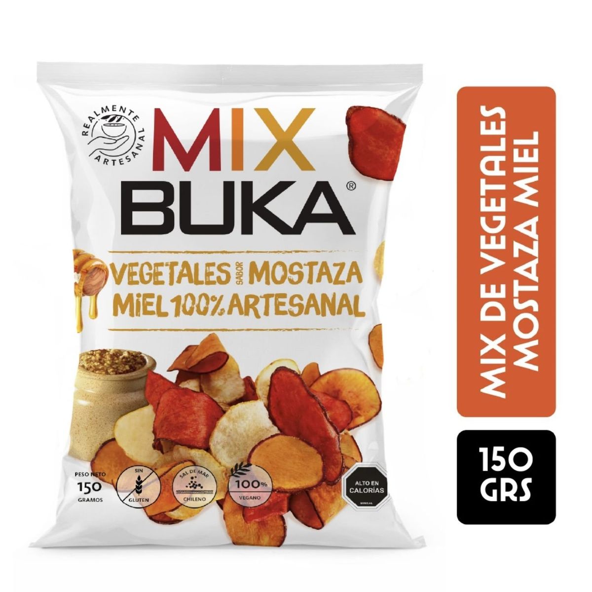 BUKA - Snack Mix de Vegetales Mostaza Buka 150 g