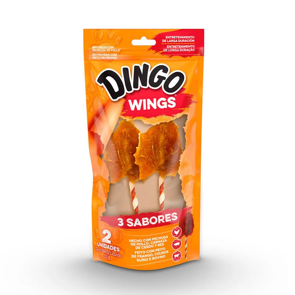 DINGO - Hueso para Perros Dingo Alitas 3 sabores 2 Un