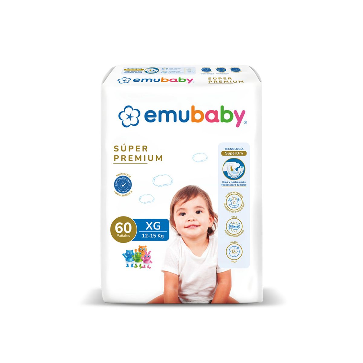 EMUBABY - Pañales Emubaby Super Premium XG 60 Un