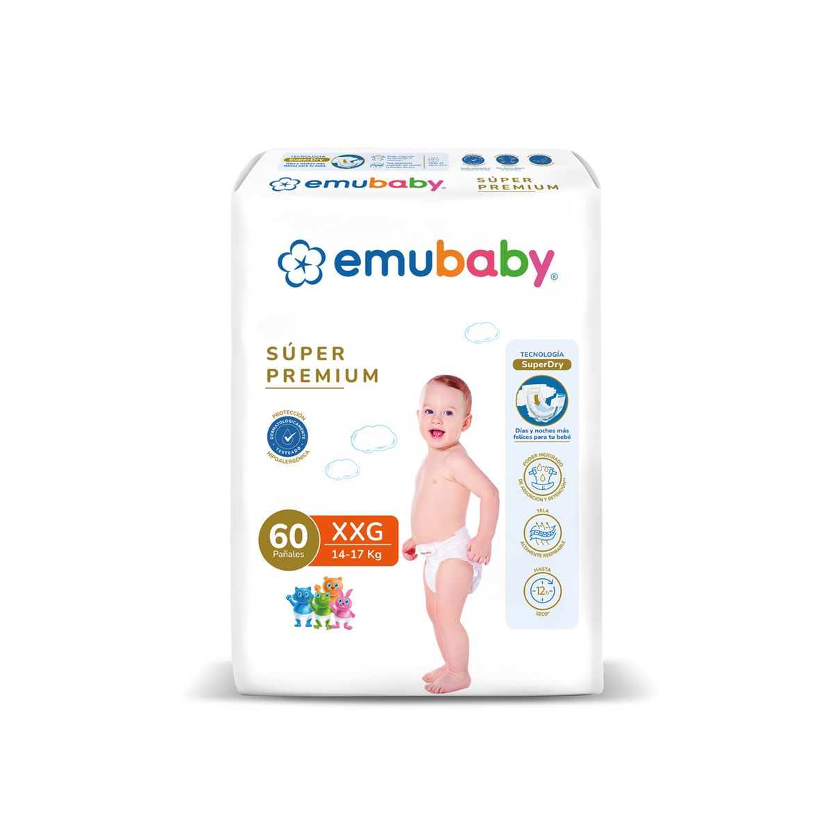 EMUBABY - Pañales Emubaby Super Premium XXG 60 Un