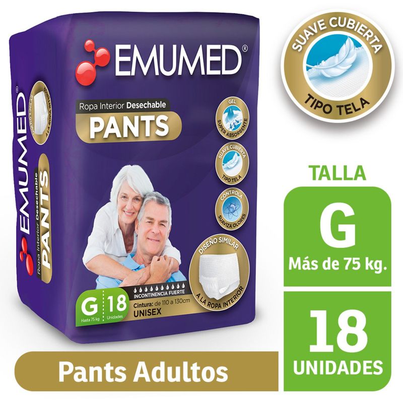 EMUMED - Pañales Pants Adulto Emumed G 18 Un