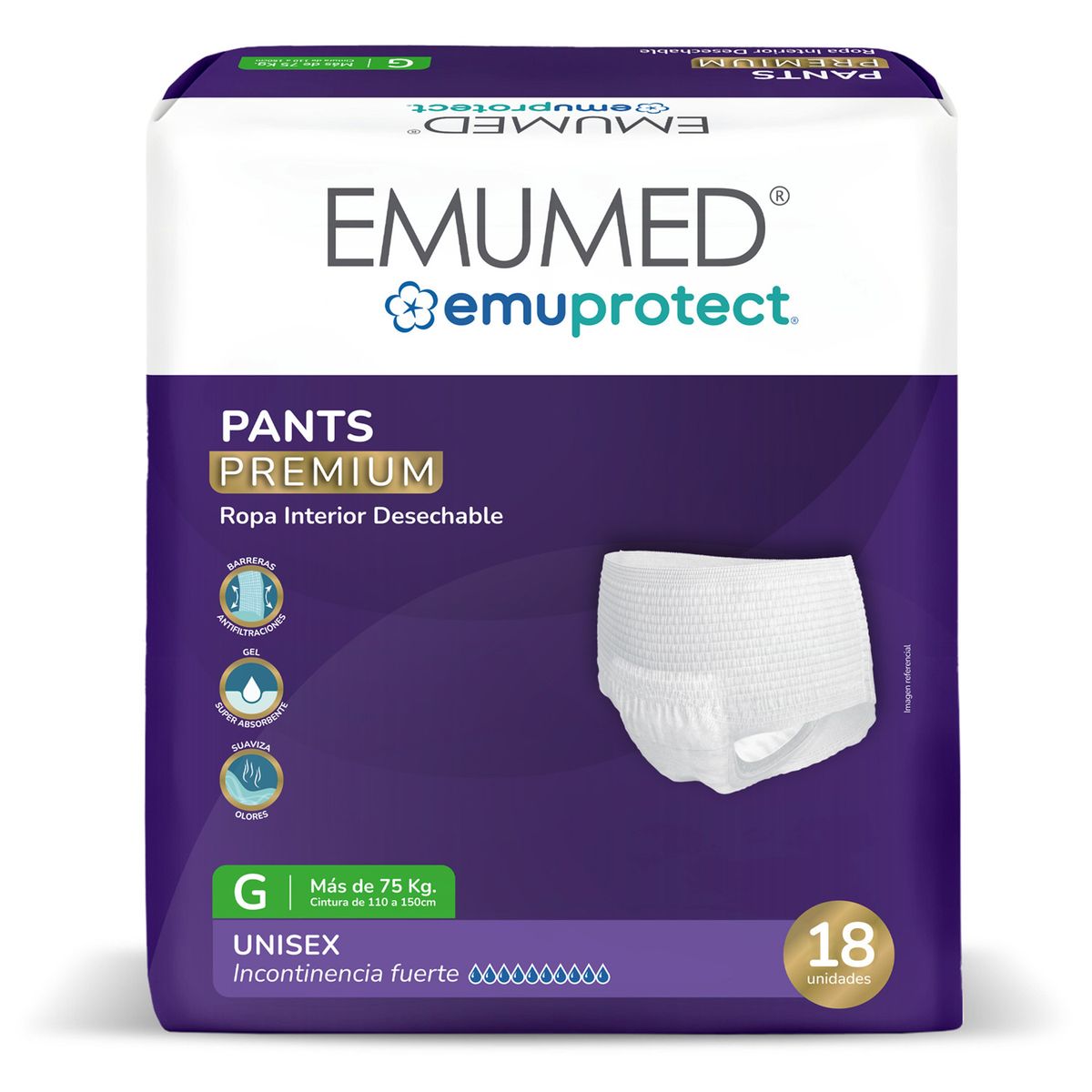 EMUMED - Pañales Pants Adulto Emumed G 18 Un