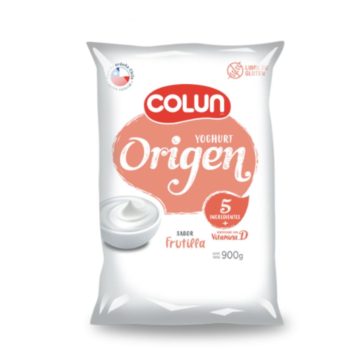 COLUN - Yoghurt Origen Sabor Frutilla Colun 900 g