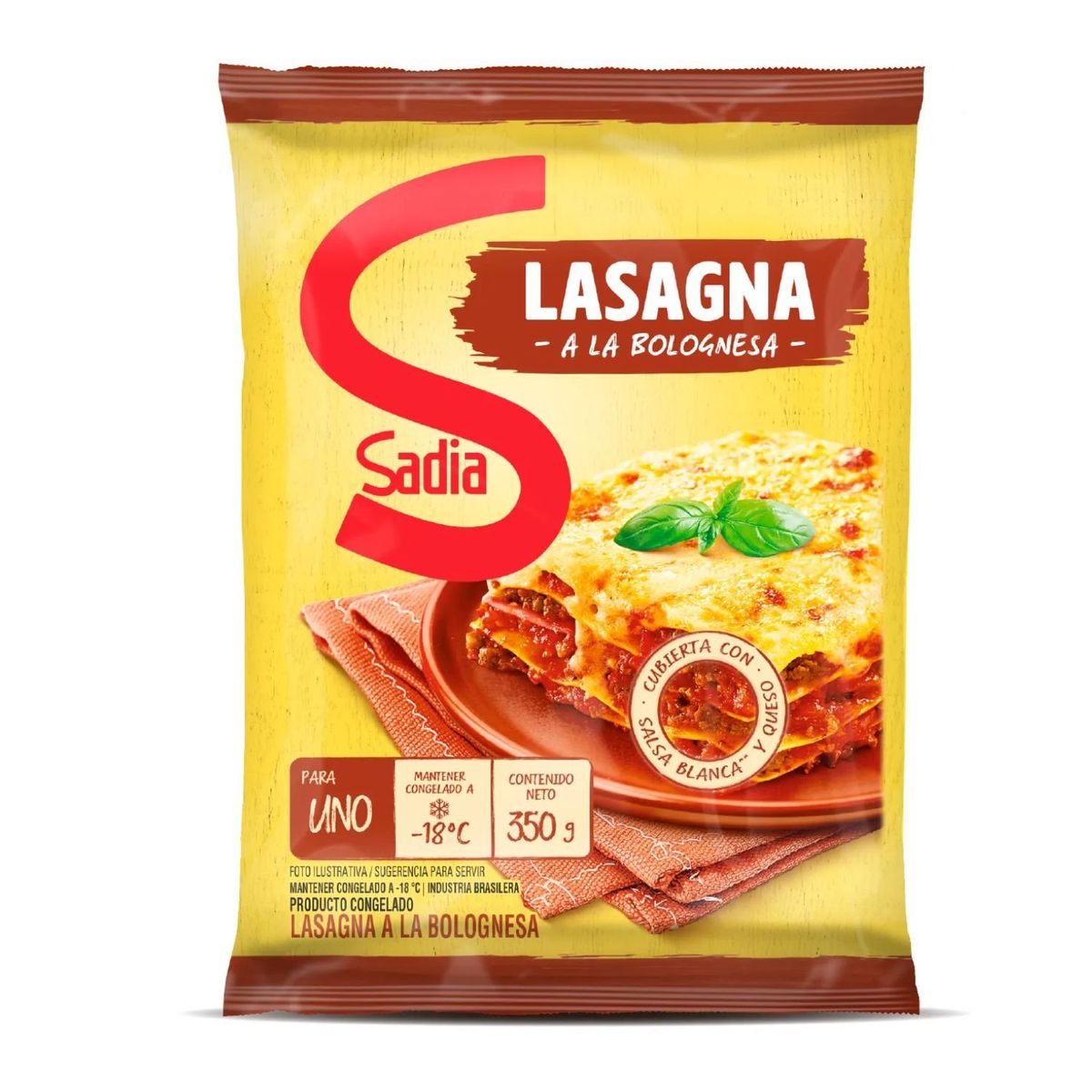 SADIA - Lasagna Boloñesa Congelada Sadia 350 g